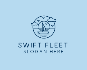 Sailing Ocean Boat Yacht logo design