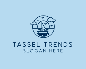 Sailing Ocean Boat Yacht logo design