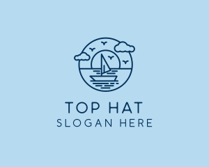 Sailing Ocean Boat Yacht logo design