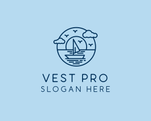 Sailing Ocean Boat Yacht logo design