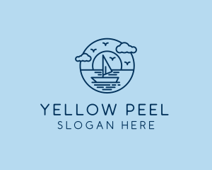 Sailing Ocean Boat Yacht logo design