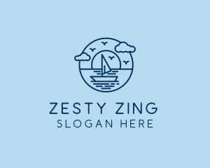 Sailing Ocean Boat Yacht logo design