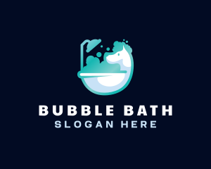 Dog Grooming Shower Bath logo design