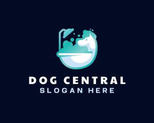 Dog Grooming Shower Bath logo design