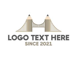 Art - Art Pencil Bridge logo design