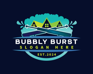 Pressure Wash Bubble Housekeeping logo design