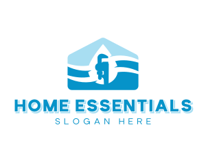 Home Plumbing Pipe Wrench logo design