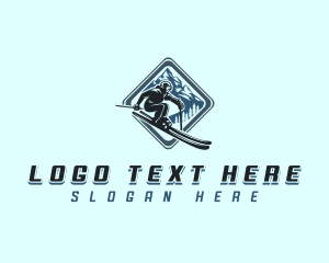 Mountain Snow Skiing logo