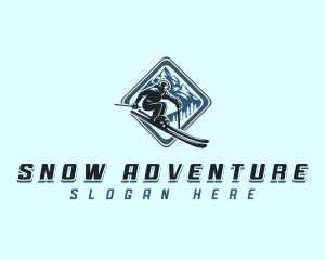 Mountain Snow Skiing logo