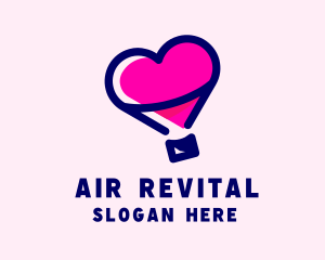 Heart Hot Air Balloon logo design