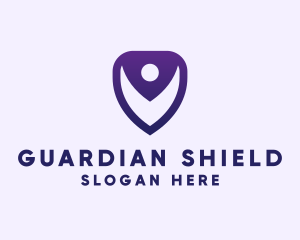 Person Shield Protection logo design