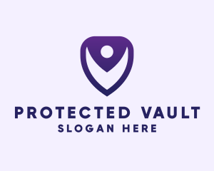 Person Shield Protection logo design