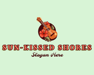 Ukulele Hibiscus Hawaii logo