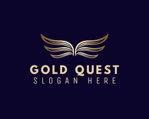 Gold Luxury Wing logo design