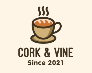 Coffee Cup Bread Breakfast logo design