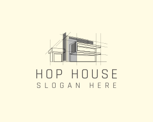 Blueprint House Architecture logo design