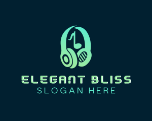 Music Podcast Headphones Logo