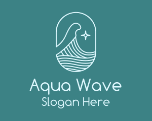 Beach Ocean Wave Star logo