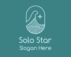 Beach Ocean Wave Star logo design