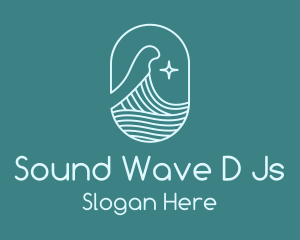 Beach Ocean Wave Star logo design