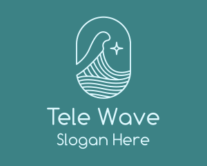 Beach Ocean Wave Star logo design