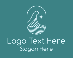Hostel - Beach Ocean Wave Star logo design
