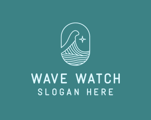 Beach Ocean Wave Star logo