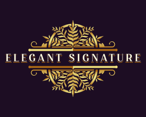 Elegant Leaf Ornament logo design