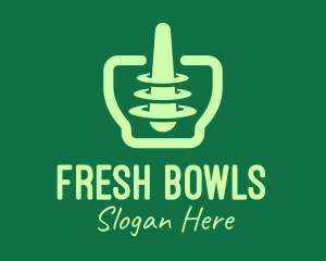 Green Mortar & Pestle logo design