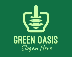 Green Mortar & Pestle logo design