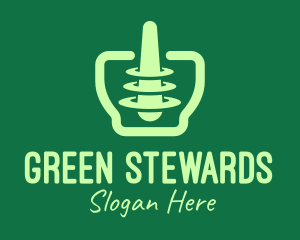 Green Mortar & Pestle logo design