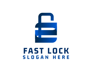 Blue Protection Padlock logo design