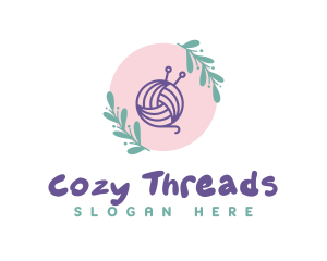 Floral Crochet Yarn logo design