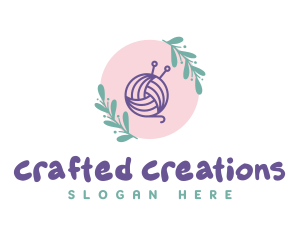 Floral Crochet Yarn logo design