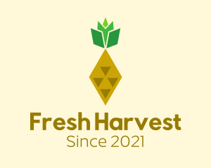 Geometric Pineapple Fruit logo design