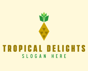 Geometric Pineapple Fruit logo design