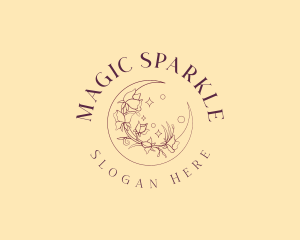 Moon Sparkle Floral logo design