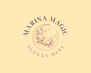 Moon Sparkle Floral logo design