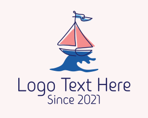 Nautical Sailboat Wave logo