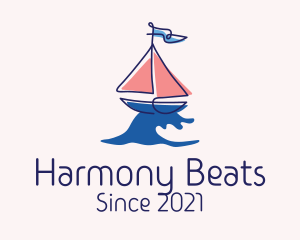 Nautical Sailboat Wave logo