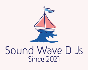 Nautical Sailboat Wave logo design