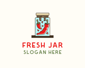 Chili Pepper Spice Jar logo design