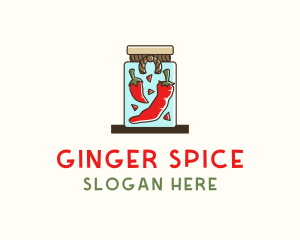 Chili Pepper Spice Jar logo design