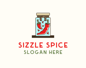 Chili Pepper Spice Jar logo design