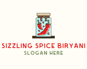 Chili Pepper Spice Jar logo design