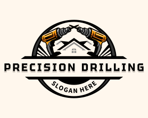 Roofing Drill Construction logo design