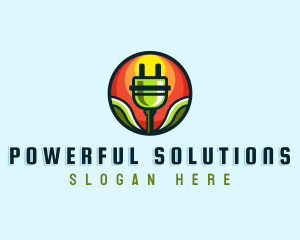 Power Electric Plug logo design