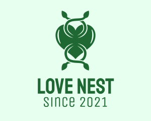 Green Plant Love Heart logo design