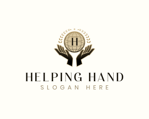 Globe Hand Community logo design