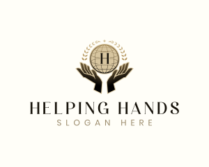 Globe Hand Community logo design